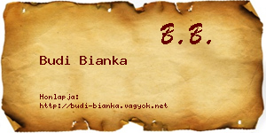 Budi Bianka névjegykártya